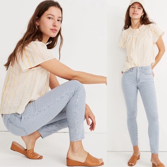 NWOT Size 29 High-Rise Skinny Crop Jeans in Piper Stripe. Sold out online! - Picture 2 of 5